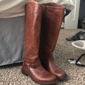 Brown knee high boots